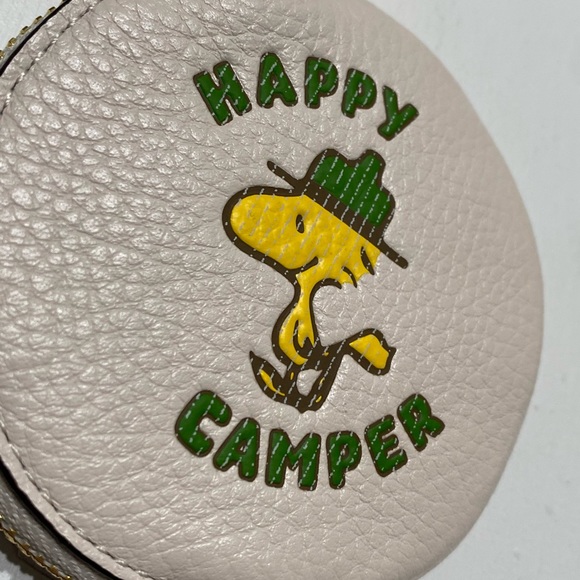 Coach X Peanuts Circular Pouch Bag Charm Woodstock Coin Wallet Purse Keychain - Picture 3 of 6